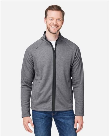 Picture of CE72 - Men's Venture Heathered Stripe Full-Zip Jacket