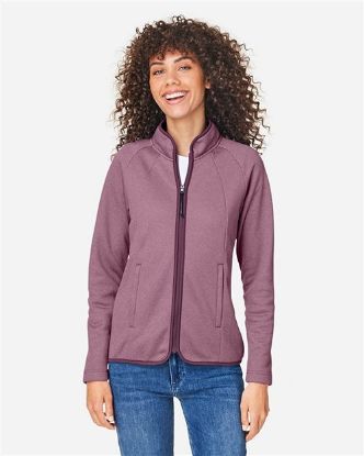 Picture of CE72W - Women's Venture Heathered Stripe Full-Zip Jacket