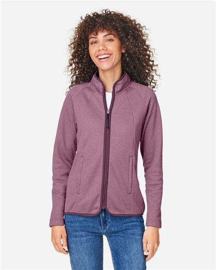 Picture of CE72W - Women's Venture Heathered Stripe Full-Zip Jacket