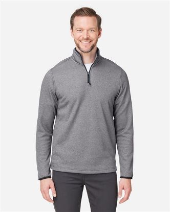 Picture of CE73 - Men's Venture Heathered Stripe Quarter-Zip Pullover