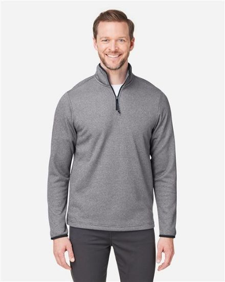 Picture of CE73 - Men's Venture Heathered Stripe Quarter-Zip Pullover