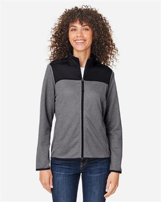 Picture of CE74W - Women's Venture Heathered Stripe Hybrid Jacket