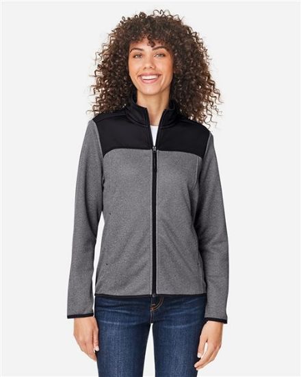 Picture of CE74W - Women's Venture Heathered Stripe Hybrid Jacket
